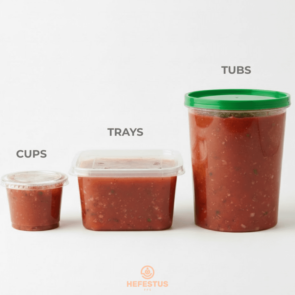 Best Packaging Formats for Refrigerated Salsa - Cups vs. Trays vs. Tubs