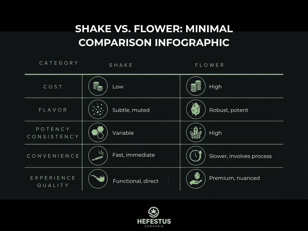 Infographic for "Shake vs. Flower"